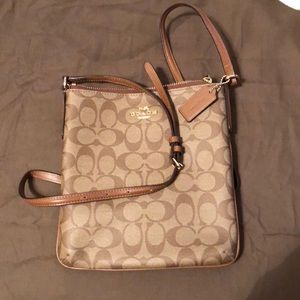 Coated leather coach brown Crossbody